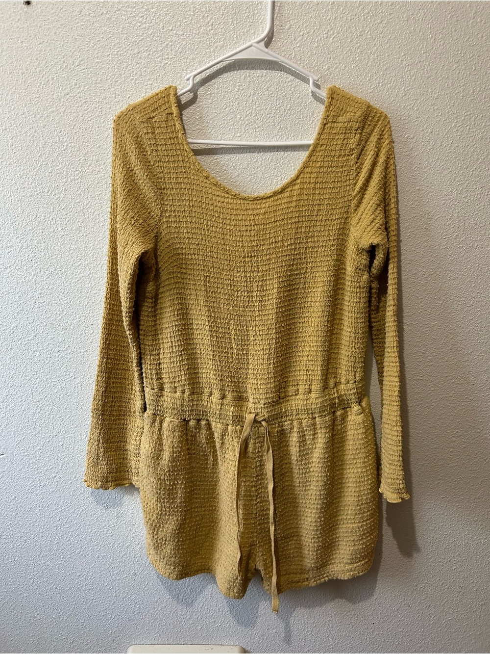 Free People Textured Long Sleeve Romper